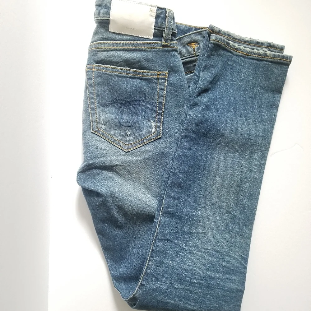 R13 Kate Skinny Distressed Stretchy Jeans Size 27 Mid Wash Blue - Picture 12 of 13